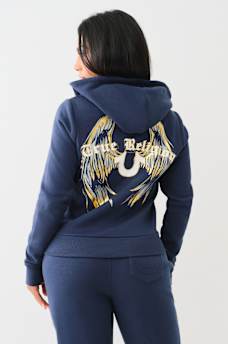METALLIC WING HORSESHOE ZIP HOODIE, image 4