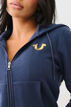 METALLIC WING HORSESHOE ZIP HOODIE, image 5