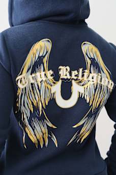 METALLIC WING HORSESHOE ZIP HOODIE, image 1