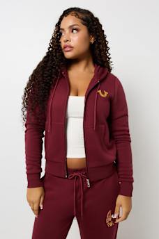 METALLIC WING HORSESHOE ZIP HOODIE, image 2