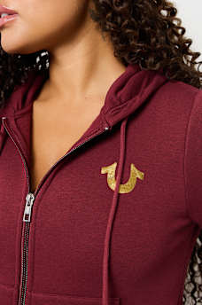 METALLIC WING HORSESHOE ZIP HOODIE, image 3