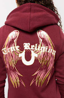 METALLIC WING HORSESHOE ZIP HOODIE, image 1