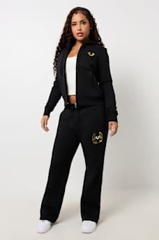 METALLIC WING HORSESHOE STRAIGHT LEG SWEAT PANT, image 4