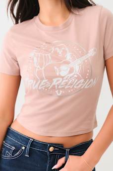 CRYSTAL RETRO BUDDHA LOGO BABY TEE, image 1