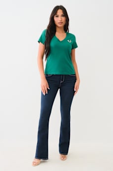 CRYSTAL HORSESHOE V NECK TEE, image 5