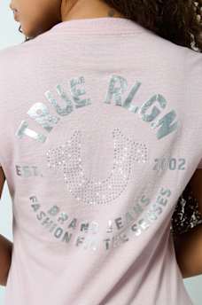 CRYSTAL HORSESHOE V NECK TEE, image 1