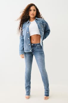 OVERSIZED DENIM METALLIC LOGO JACKET, image 2