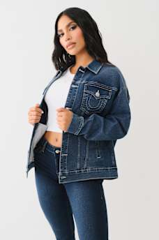 LOGO OVERSIZED DENIM JACKET, image 2