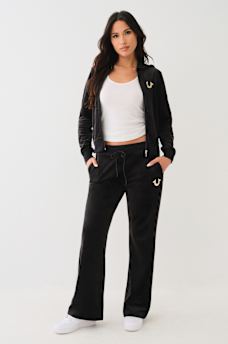 VELOUR STRAIGHT LEG SWEAT PANT, image 4