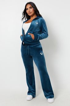 VELOUR STRAIGHT LEG SWEAT PANT, image 2