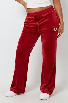 VELOUR STRAIGHT LEG SWEAT PANT, image 1