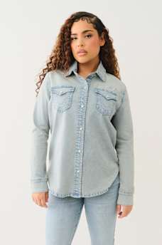 GEORGIA LONG SLEEVE DENIM SHIRT, image 3