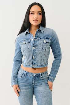 JESSIE CROP TRUCKER JACKET, image 1