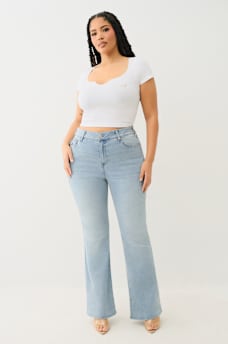 PLUS BECCA MID RISE FLAP BOOTCUT JEAN, image 1