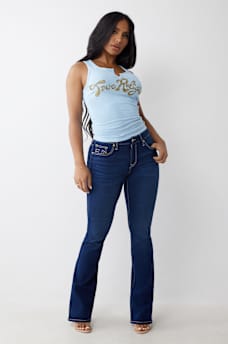 BECCA MID RISE LUREX BOOTCUT JEAN, image 2