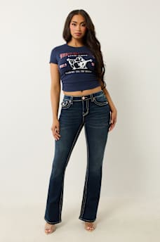 BECCA MID RISE BIG T BOOTCUT JEAN, image 2