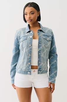 ALLOVER LOGO TRUCKER JACKET, image 1