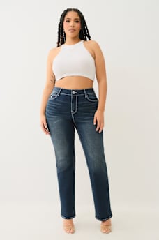 JEANS RECTOS BILLIE TALLA PLUS DE TIRO ALTO CON SOLAPAS