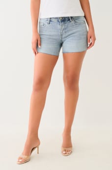 JAYDE MID RISE RAW HEM SHORT, image 1