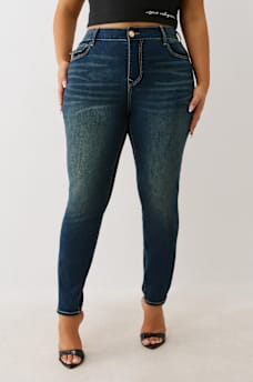 PLUS JENNIE MID RISE FLAP CURVY SKINNY JEAN, image 1