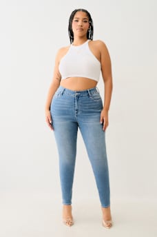 PLUS JENNIE MID RISE CURVY SKINNY JEAN, image 1