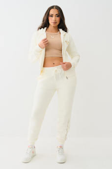 CRYSTAL SCRIPT LOGO ZIP HOODIE, image 4