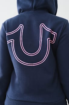 CRYSTAL SCRIPT LOGO ZIP HOODIE, image 5