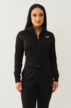 SHRUNKEN STAR RIBBED ZIP HOODIE, image 2