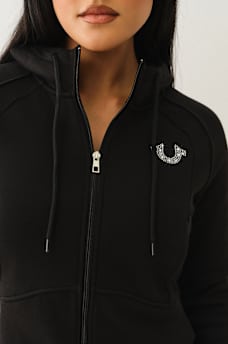 SHRUNKEN STAR RIBBED ZIP HOODIE, image 4