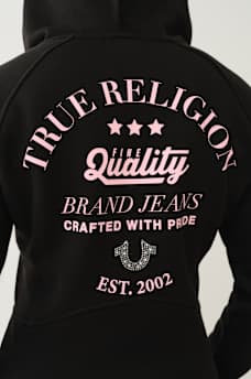 SHRUNKEN STAR RIBBED ZIP HOODIE, image 1