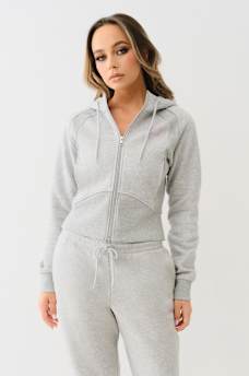 SHRUNKEN STAR RIBBED ZIP HOODIE, image 2