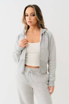 SHRUNKEN STAR RIBBED ZIP HOODIE, image 3