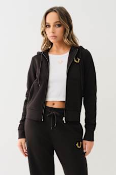 CRYSTAL HORSESHOE ZIP HOODIE, image 2