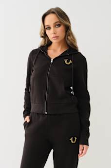 CRYSTAL HORSESHOE ZIP HOODIE, image 3