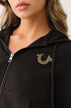 CRYSTAL HORSESHOE ZIP HOODIE, image 7
