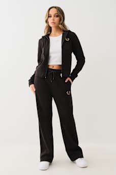 CRYSTAL HORSESHOE STRAIGHT LEG SWEAT PANT, image 2