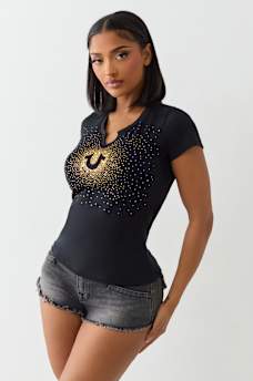 ALLOVER CRYSTAL HORSESHOE TEE, image 3