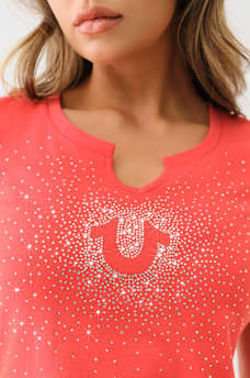 ALLOVER CRYSTAL HORSESHOE TEE, image 1