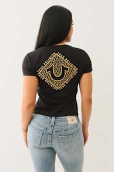 HIGH DENSITY LOGO V NECK TEE, image 5