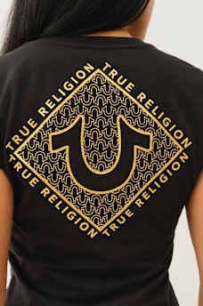 HIGH DENSITY LOGO V NECK TEE, image 1