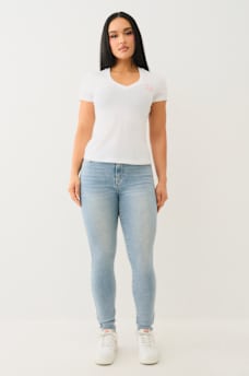 HIGH DENSITY LOGO V NECK TEE, image 3