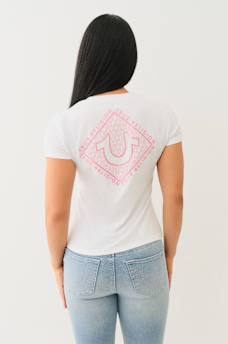 HIGH DENSITY LOGO V NECK TEE, image 5