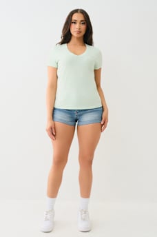 HIGH DENSITY LOGO V NECK TEE, image 5