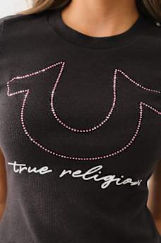 RIBBED CRYSTAL HORSESHOE BABY TEE, image 3