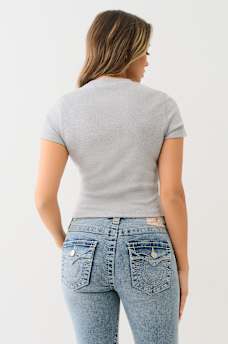 RIBBED CRYSTAL HORSESHOE BABY TEE, image 5