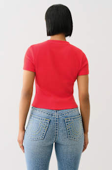 RIBBED CRYSTAL HORSESHOE BABY TEE, image 5