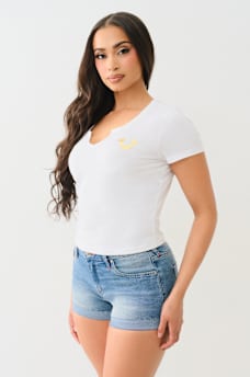 TRI LOGO NOTCH BABY TEE, image 4