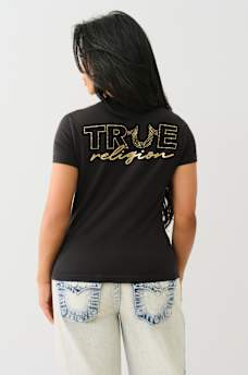 CRYSTAL OUTLINE V NECK TEE, image 5