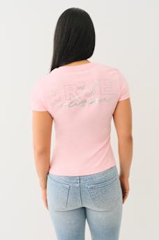 CRYSTAL OUTLINE V NECK TEE, image 5