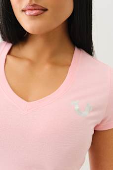 CRYSTAL OUTLINE V NECK TEE, image 6
